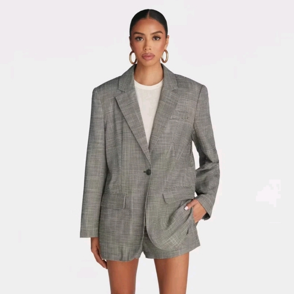 Deconstructed Blazer - Gray Plaid